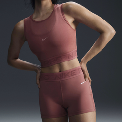 Women's - Nike Dri-FIT Medium Rise 3" Mesh Shorts - Canyon Pink/White
