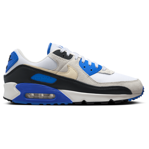 

Nike Mens Nike Air Max 90 Premium - Mens Running Shoes White/Khaki/Blue Size 06.0