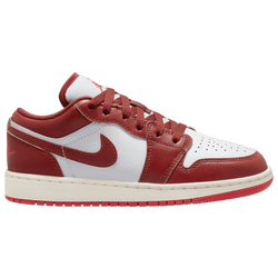 Boys' Grade School - Jordan Air Jordan 1 Low SE - Lobster/Dune Red/White