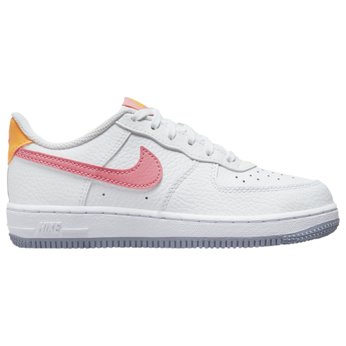 Nike Big Kids' Air Force 1 Low Casual Shoes In White/laser Orange/indigo Haze