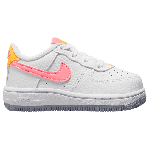 

Nike Boys Nike Air Force 1 Low - Boys' Toddler Basketball Shoes White/Laser Orange/Indigo Haze Size 9.0