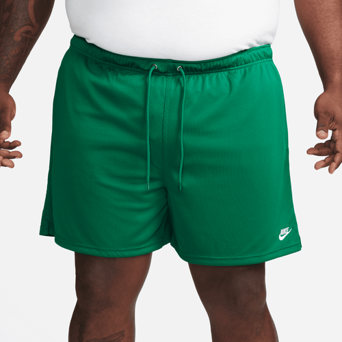 Shop Nike Mens  Club Flow Mesh Shorts In Green/white
