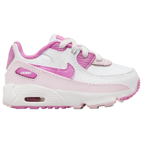 

Boys Nike Nike Air Max 90 - Boys' Toddler Running Shoe White/Playful Pink/Pink Foam Size 07.0