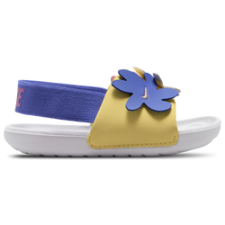 Girls' Toddler - Nike Kawa Slides SE - White/Soft Yellow/Sapphire