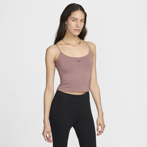 

Nike Womens Nike Chill Knit Cami - Womens Smokey Mauve/Black Size L