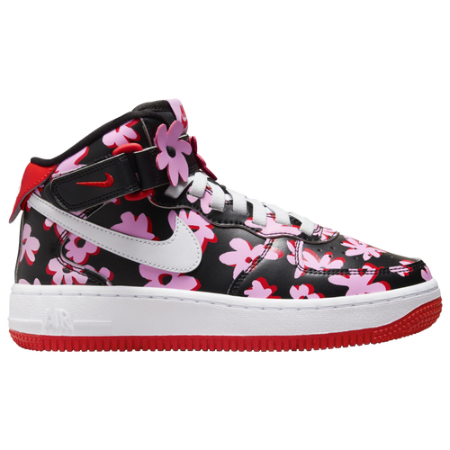 

Boys Nike Nike Air Force 1 Mid EasyOn SE - Boys' Grade School Basketball Shoe Black/White/Pink Rise Size 06.5