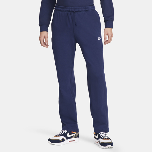 

Nike Mens Nike Club Knit Open Hem Pant - Mens Midnight Navy/White Size S