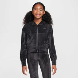 Girls' Grade School - Nike NSW Hooded Full Zip LS Cozy Rib - Black/Iron Grey
