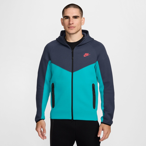 Shop Nike Mens  Tech Fleece Full-zip Wr Hoodie In Dusty Cactus/navy