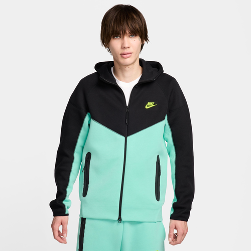 Shop Nike Mens  Tech Fleece Full-zip Wr Hoodie In Emerald Rise/black
