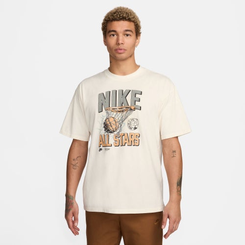 

Nike Mens Nike NSW Max 90 Stars Short Sleeve T-Shirt - Mens Pale Ivory/Gold Size L
