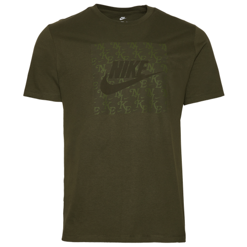 Shop Nike Mens  Monogram T-shirt In Olive/cargo Khaki