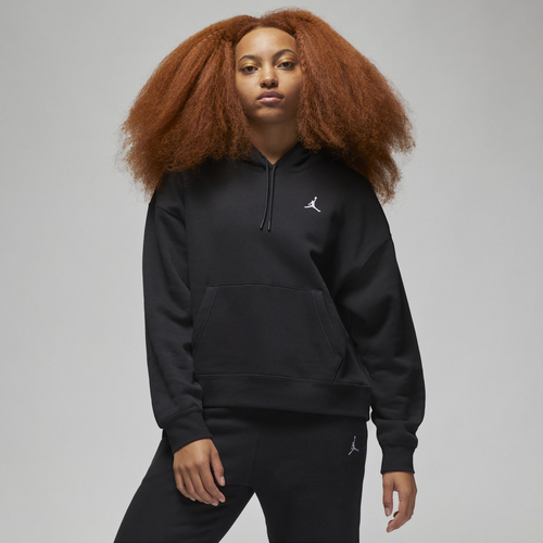 

Jordan Womens Jordan Brooklyn Fleece Pullover - Womens Black/White Size XL