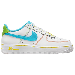 Boys' Grade School - Nike Air Force 1 LV8 WCRD - White/Orange/Blue