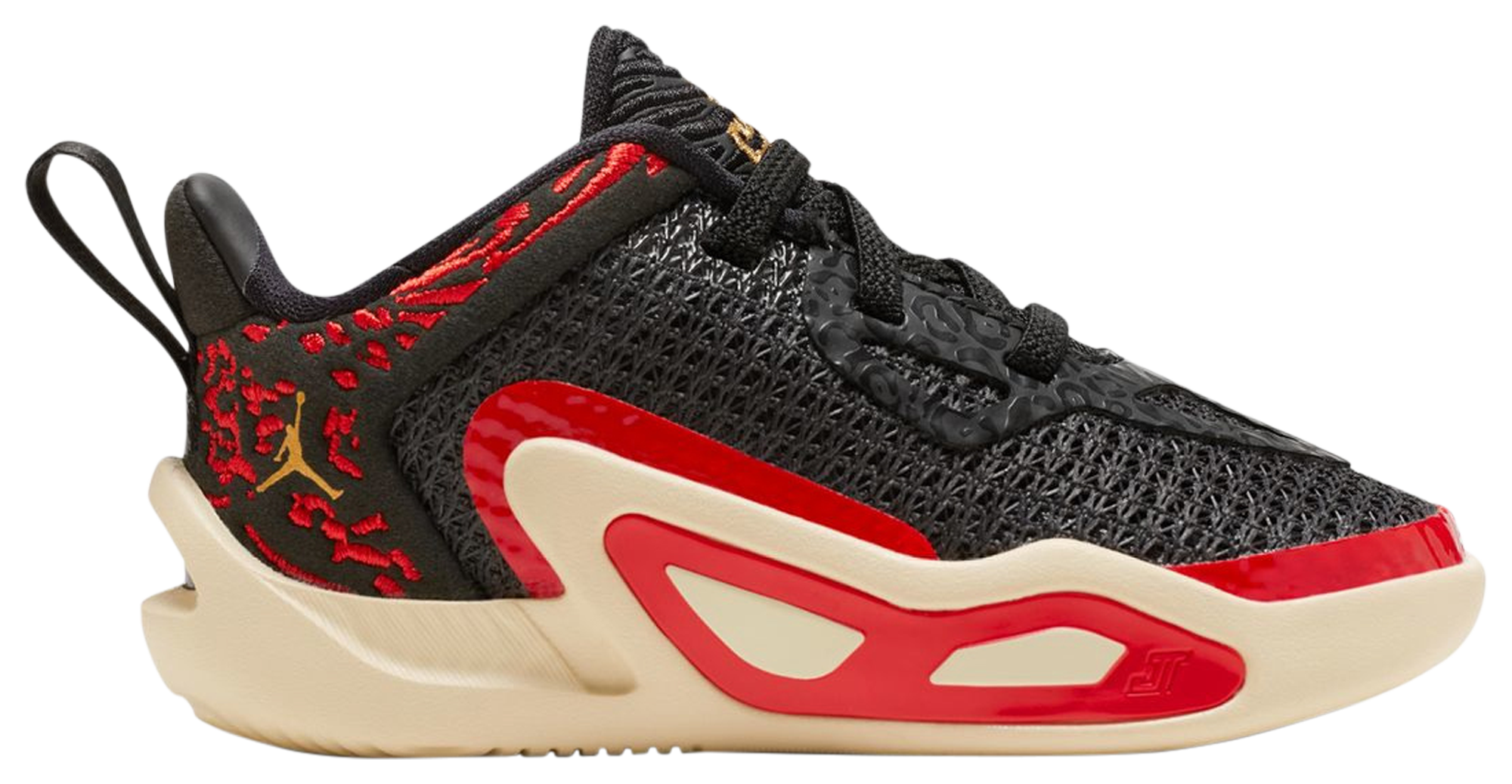 Jordan Kids' Grade School Tatum 1 Basketball Shoes, Boys', Size 6, Black/Gold/Red