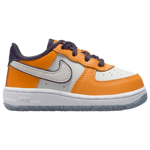 Shop Nike Boys  Air Force 1 Low Se Littles In Summit White/vivid Orange/university Blue