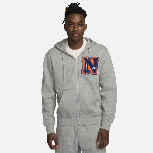 Nike Mens  Club Fleece Pullover Hoodie In Dk Grey Heather/lt Smoke Grey