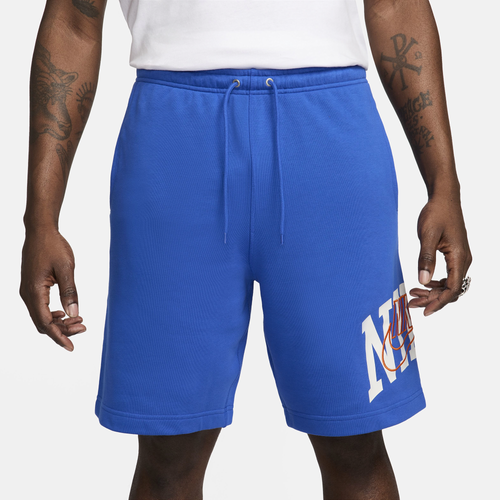 Nike Mens  Club Ft Shorts In Safety Orange/game Royal