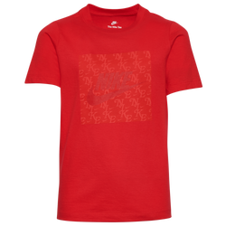 Boys' Grade School - Nike Monogram T-Shirt - Red/Red