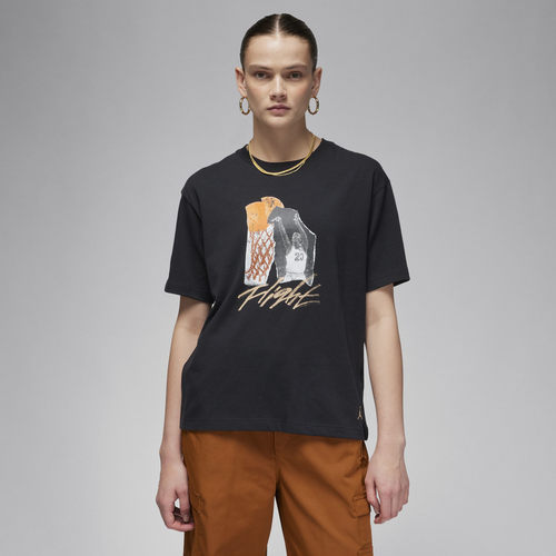 

Jordan Womens Jordan Collage GF SS Tee - Womens Black/Legend Medium Brown Size M