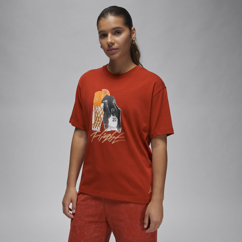 

Jordan Womens Jordan Collage GF SS Tee - Womens Dune Red/Legend Medium Brown Size L