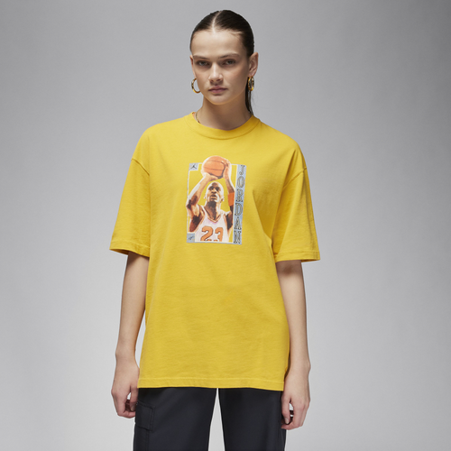 

Jordan Womens Jordan Graphic Oversized T-Shirt - Womens Yellow Ochre Size XS