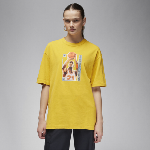 Shop Jordan Womens  Graphic Oversized T-shirt In Yellow Ochre