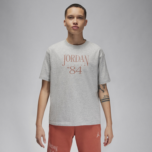 Shop Jordan Womens  Short Sleeve Gf Heritage T-shirt In Dk Grey Heather/dusty Peach