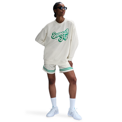 Women's - Nike Swoosh Fly Seasonal Fleece Top - Sail/Stadium Green