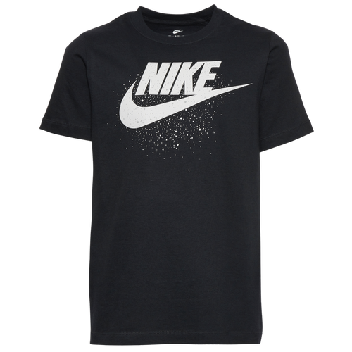 

Boys Nike Nike Speckle Swoosh T-Shirt - Boys' Grade School Black/Black Size L