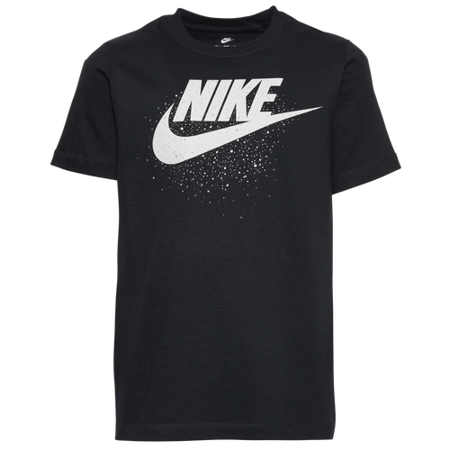

Boys Nike Nike Speckle Swoosh T-Shirt - Boys' Grade School Black/Black Size XS