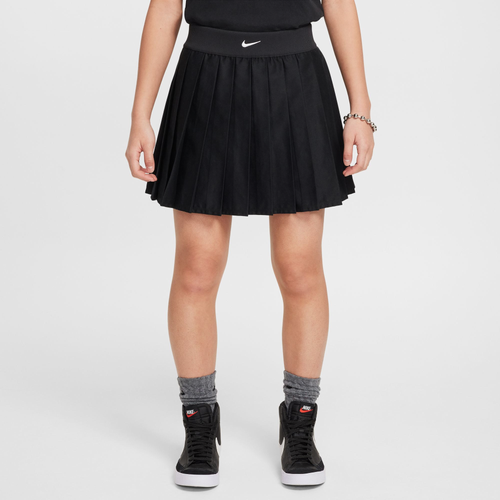 

Girls Nike Nike Star Swoosh Pleated Skirt - Girls' Grade School Black/White Size L