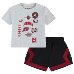 Boys' Infant - Jordan Dynasty Patch T-Shirt Shorts Set - Grey/Black