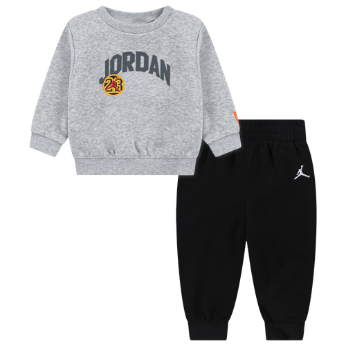 BOYS - Jordan Dynasty Fleece Crew Set - Grey/Black