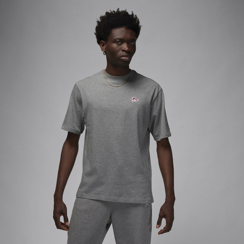 

Jordan Mens Jordan Sneaker Pitch Short Sleeve Crew - Mens Carbon Heather Size XL