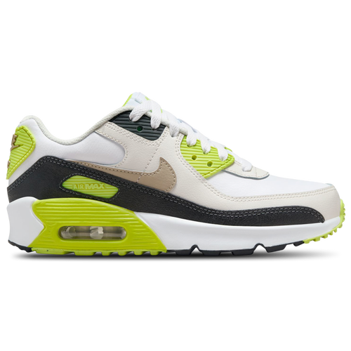 

Boys Nike Nike Air Max 90 - Boys' Grade School Shoe White/Khaki/Cyber Size 07.0