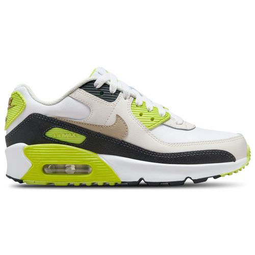 Shop Nike Boys   Air Max 90 In White/khaki/cyber