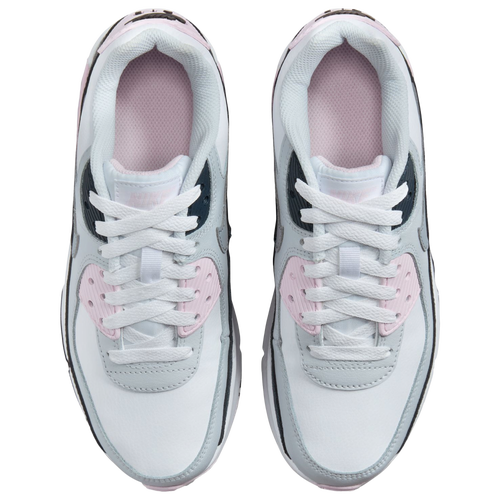 Nike air max 90 white/blue/pink grade school girls' shoe best sale