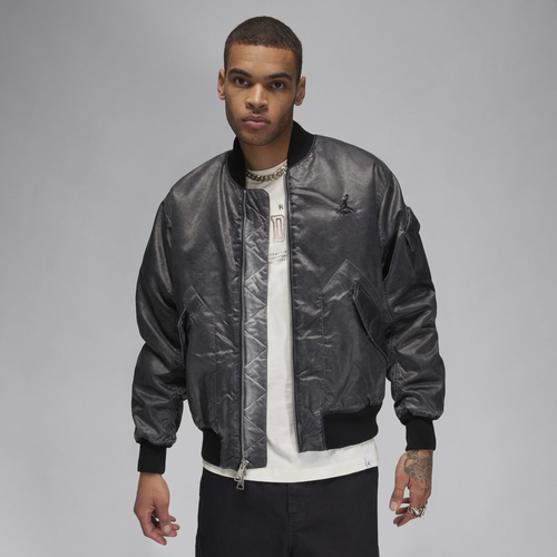 

Jordan Mens Jordan Essentials Statement Wash Ringed Jacket - Mens Black Size XL