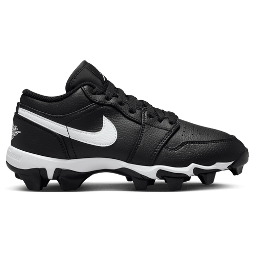 Kids Jordan 1 Low Football Cleats Black White 4Y