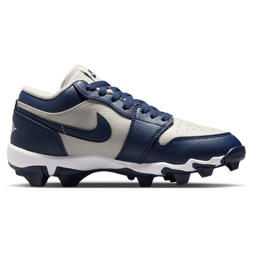 MENS - Jordan AJ 1 Low Cleats - Wolf Grey/College Navy