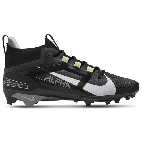 

Nike Mens Nike Alpha Menace 4 Elite - Mens Football Shoes Black/White/Lt Smoke Grey Size 11.0