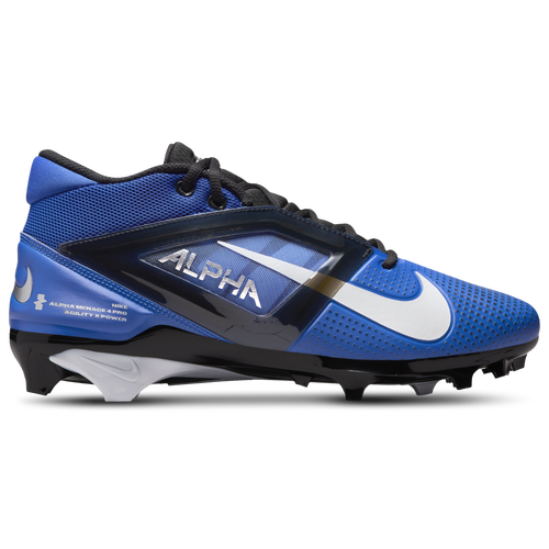 

Nike Mens Nike Alpha Menace 4 Pro - Mens Football Shoes White/Metallic Silver/Hyper Royal Size 11.0