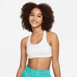 Girls' Grade School - Nike Dri-FIT Swoosh Bra - Pure Platinum/White