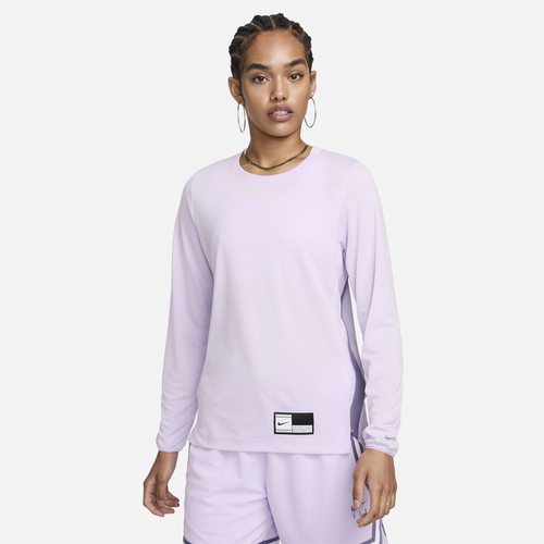 

Nike Womens Nike Dri-Fit L/S Pregame Top - Womens Violet Mist/Daybreak/Daybreak Size M