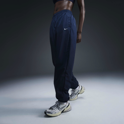 Women's - Nike Essential Woven Mid Rise Joggers - White/Armory Navy