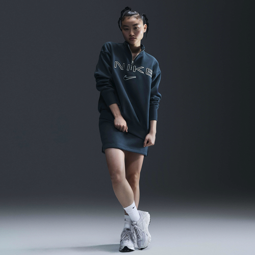 

Nike Womens Nike NSW Phoenix Fleece OS Logo Quarter Zip - Womens Armory Navy/Photon Dust/Black Size XS