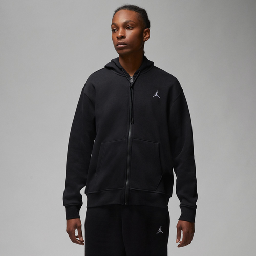 Shop Jordan Mens  Essentials Fleece Full-zip Hoodie In Black/white