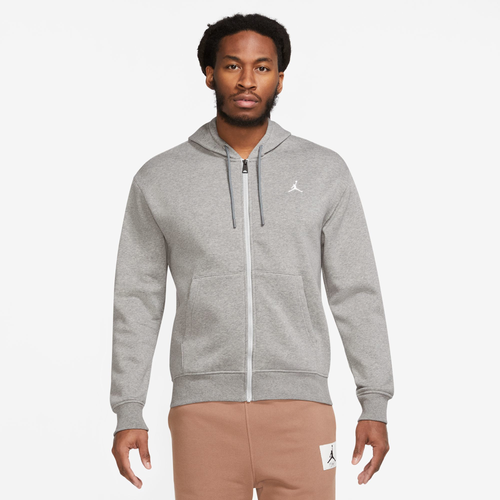 

Jordan Mens Jordan Essentials Fleece Full-Zip Hoodie - Mens White/Carbon Heather Size 3XL