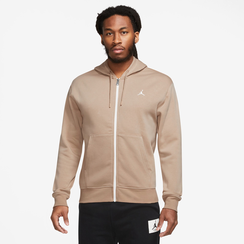 Jordan Mens  Essentials Fleece Full-zip Hoodie In White/hemp